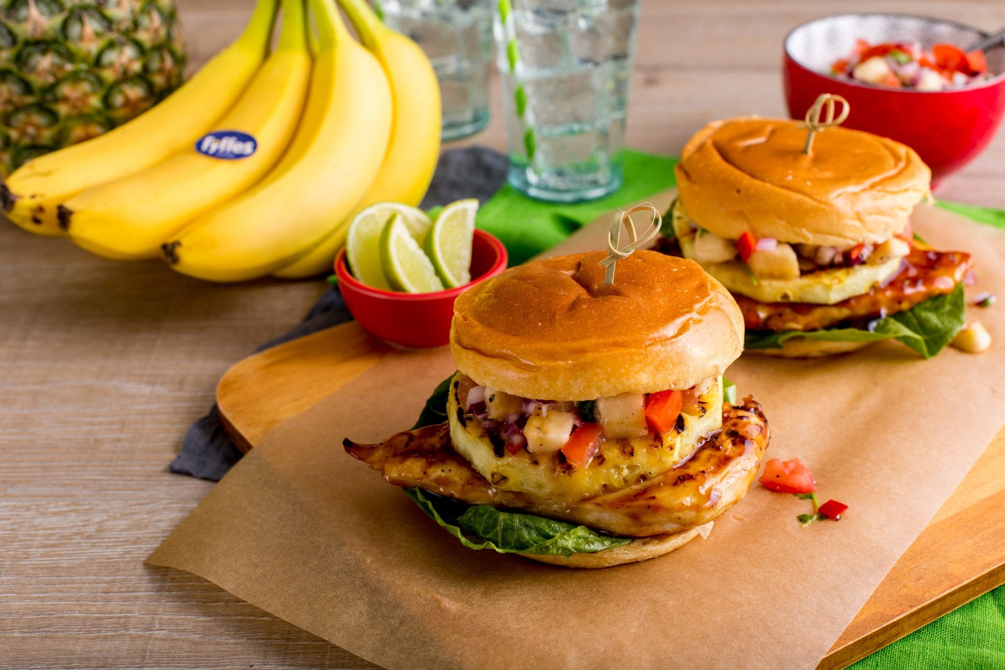 Fyffes Teriyaki Chicken Burgers with Pineapple - Fyffes